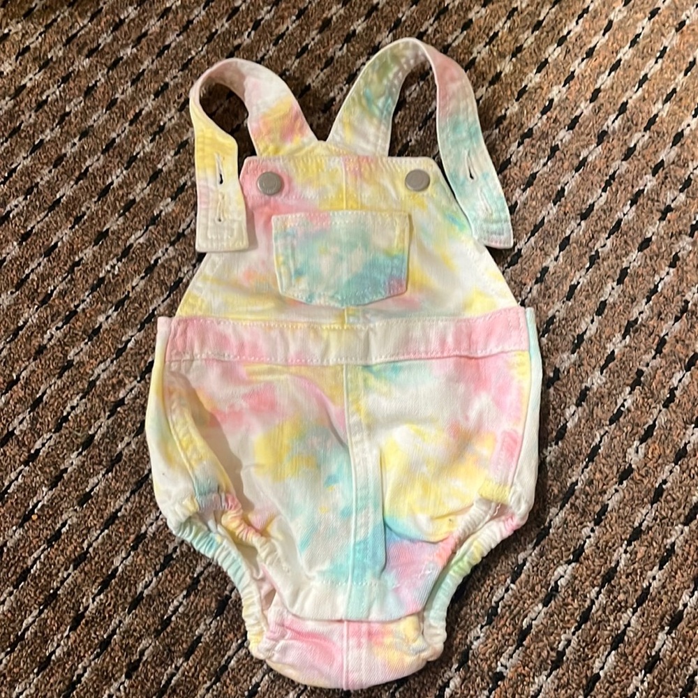 Old navy girls tie dye overall romper